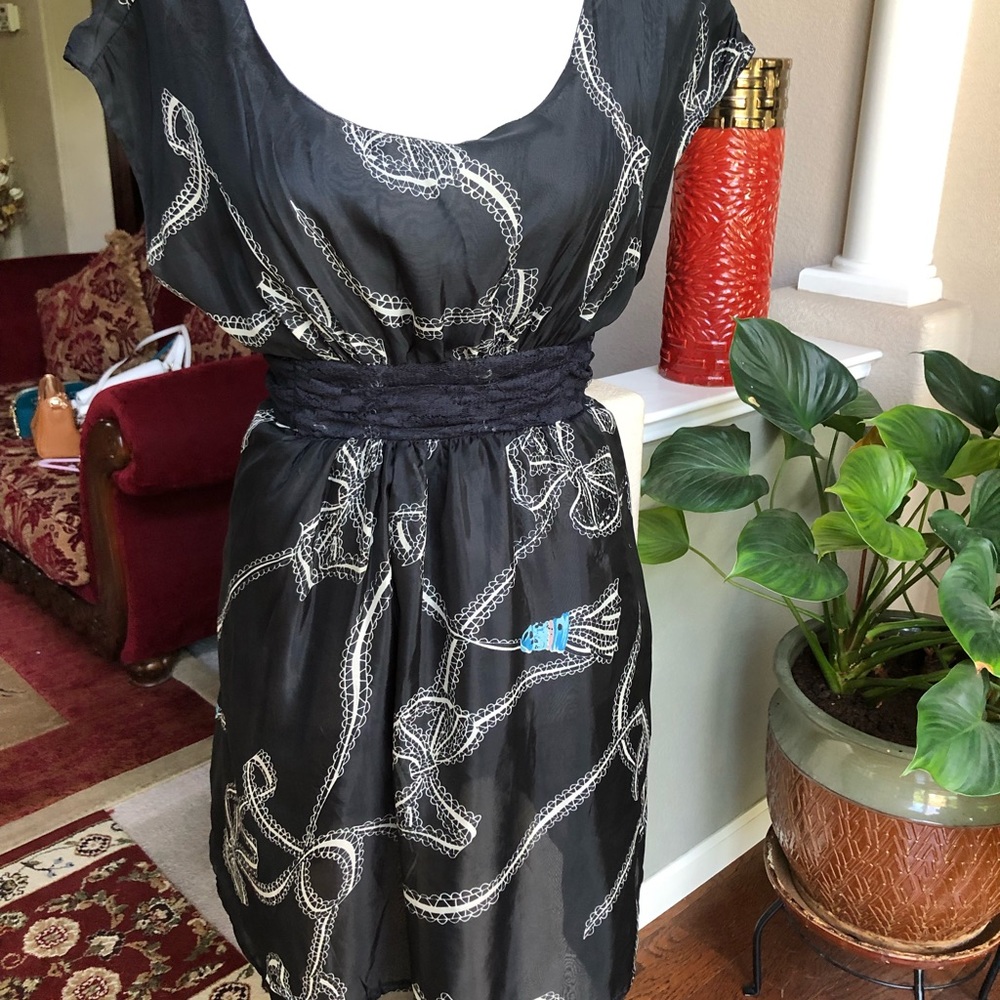 Flowy black mini dress